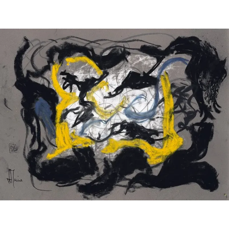 Composition G 084. Format 30 x 42 cm. Œuvre abstraite de Jean-Jacques Marie sur papier