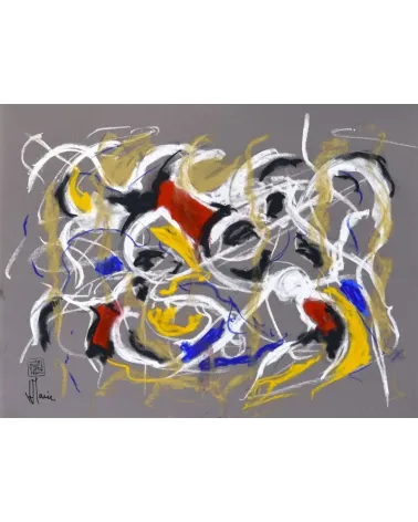 Composition G 093. Format 30 x 42 cm. Œuvre abstraite de Jean-Jacques Marie sur papier