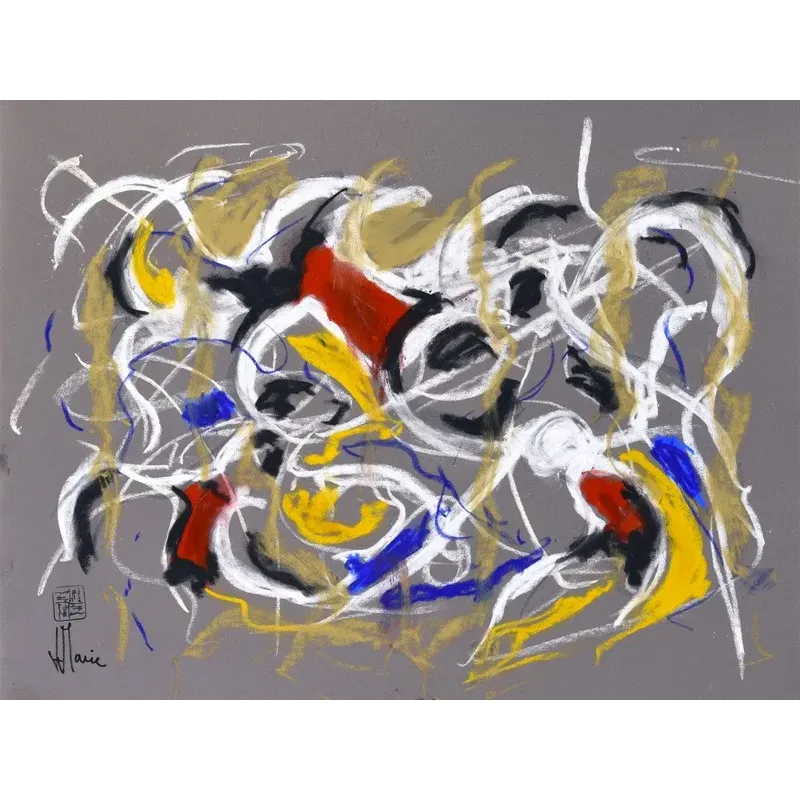 Composition G 093. Format 30 x 42 cm. Œuvre abstraite de Jean-Jacques Marie sur papier