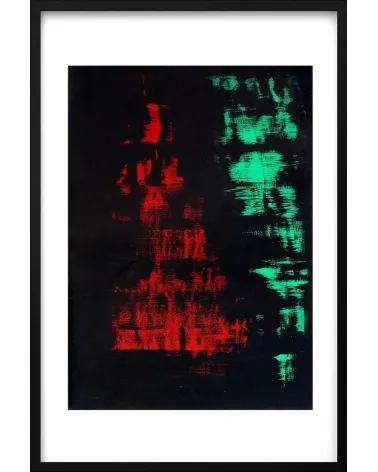 Composition n°2074. Format 70 x 50 cm. Œuvre abstraite de Jean-Jacques Marie sur papier