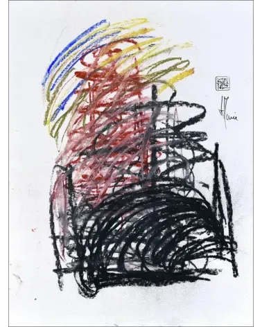 Composition G 095. Format 40 x 30 cm. Œuvre abstraite de Jean-Jacques Marie sur papier