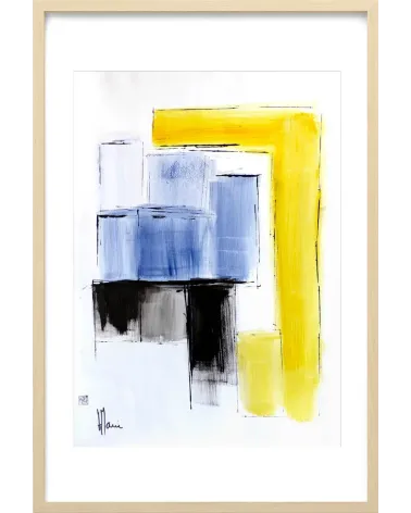 Composition n°2113. Format 70 x 50 cm. Œuvre abstraite de Jean-Jacques Marie sur papier