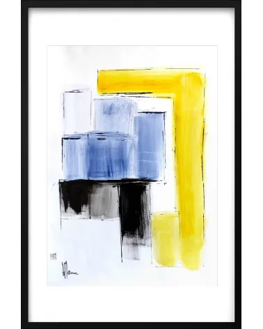 Composition n°2113. Format 70 x 50 cm. Œuvre abstraite de Jean-Jacques Marie sur papier