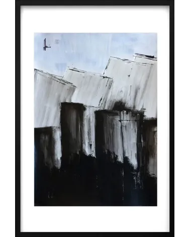 Composition n°2115. Format 70 x 50 cm. Œuvre abstraite de Jean-Jacques Marie sur papier