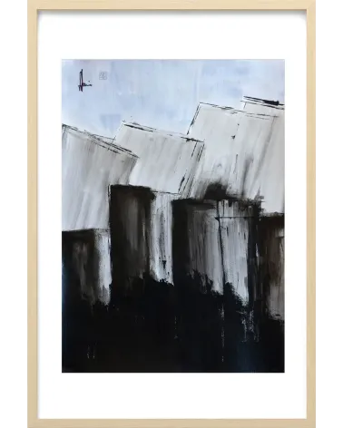 Composition n°2115. Format 70 x 50 cm. Œuvre abstraite de Jean-Jacques Marie sur papier