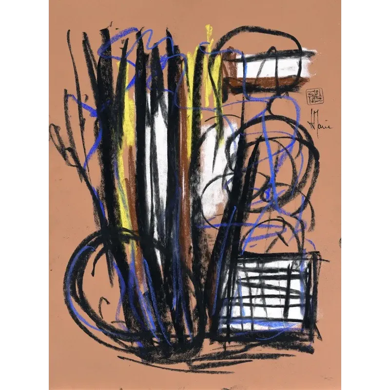 Composition G 097. Format 42 x 30 cm. Œuvre abstraite de Jean-Jacques Marie sur papier