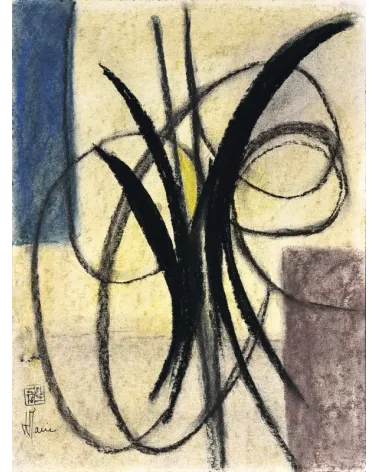 Composition G 099. Format 40 x 30 cm. Œuvre abstraite de Jean-Jacques Marie sur papier