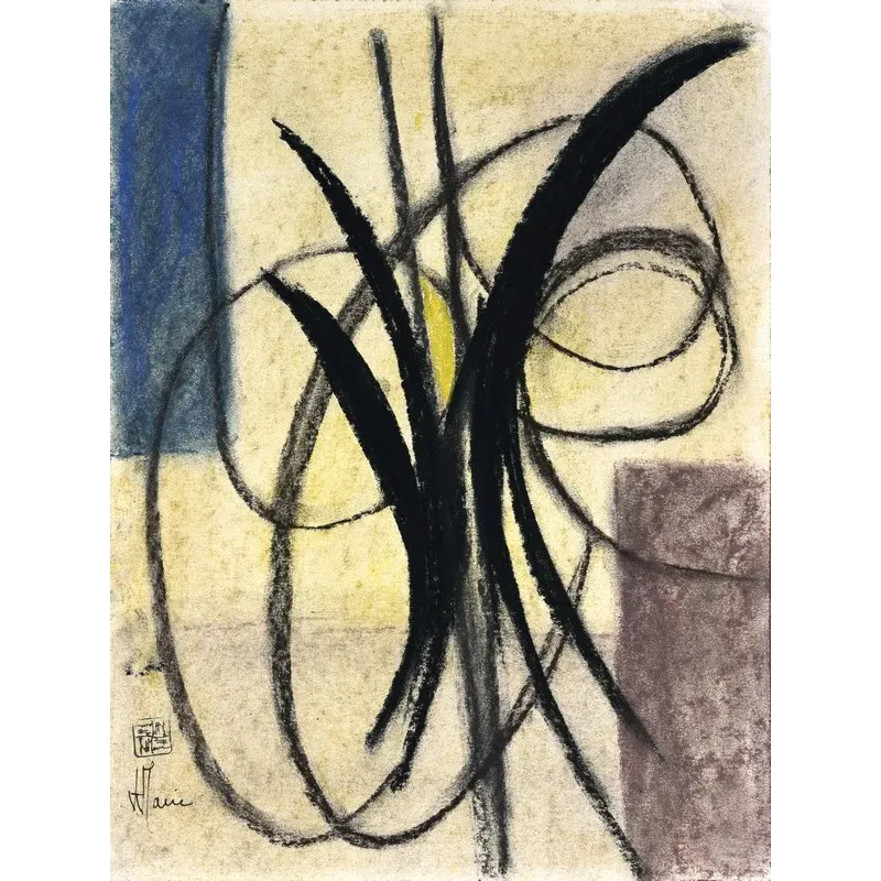Composition G 099. Format 40 x 30 cm. Œuvre abstraite de Jean-Jacques Marie sur papier