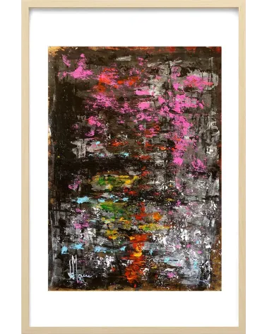 Composition n°2727. Format 70 x 50 cm. Œuvre abstraite de Jean-Jacques Marie sur papier