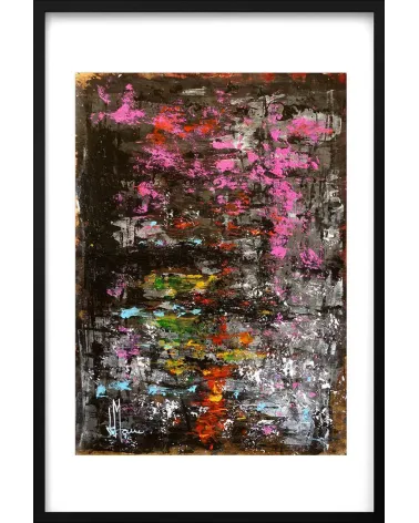 Composition n°2727. Format 70 x 50 cm. Œuvre abstraite de Jean-Jacques Marie sur papier