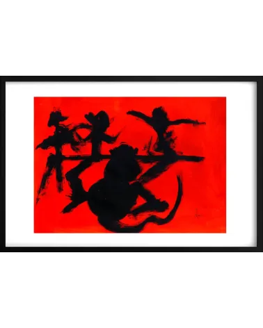 Composition n°435. Format 50 x 70 cm. Œuvre abstraite de Jean-Jacques Marie sur papier