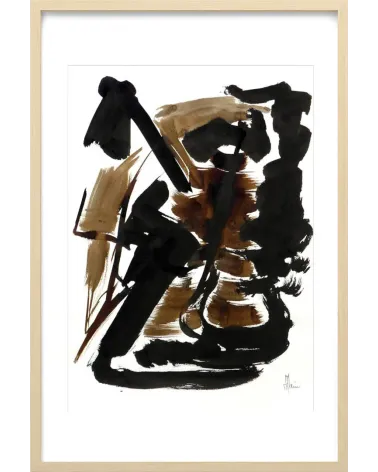 Composition n°758. Format 70 x 50 cm. Œuvre abstraite de Jean-Jacques Marie sur papier
