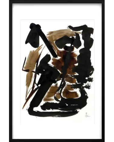 Composition n°758. Format 70 x 50 cm. Œuvre abstraite de Jean-Jacques Marie sur papier