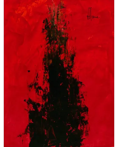 Création abstraite H221 rouge intense
