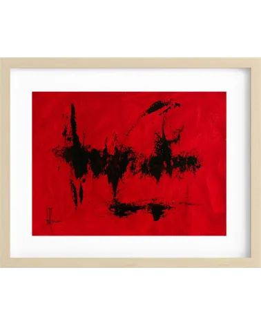 Création abstraite rouge et noir H222