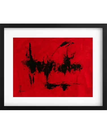 Création abstraite rouge et noir H222