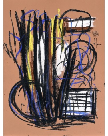 Création G297. Format 30 x 42 cm. Œuvre abstraite de Jean-Jacques Marie sur papier