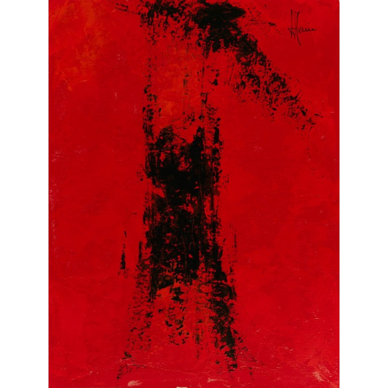 Abstraction rouge et noire H229