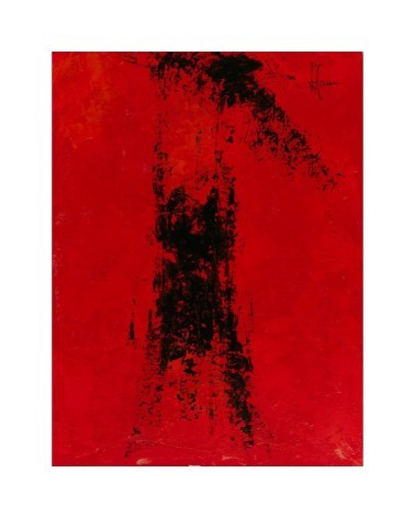 Abstraction rouge et noire H229