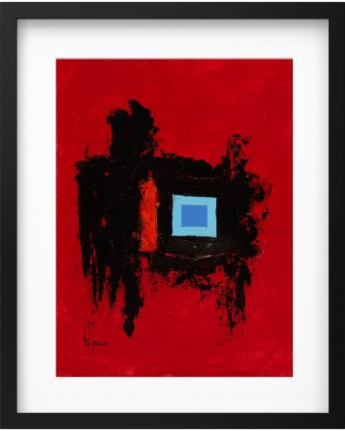 Composition  abstraite rouge H233