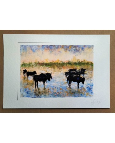 Village d'Aveyron 1/85. Edition d'art numérotée avec cadre