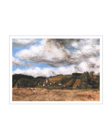 Village d'Aveyron 1/85. Edition d'art numérotée avec cadre