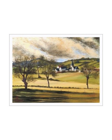 Village d'Aveyron 1/85. Edition d'art numérotée avec cadre