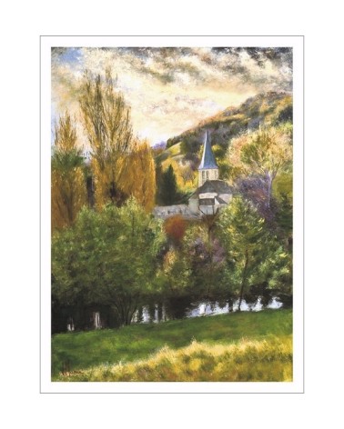 Belcastel, village d'Aveyron 2/85. Edition d'art numérotée avec cadre