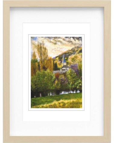 Belcastel, village d'Aveyron 2/85. Edition d'art numérotée avec cadre