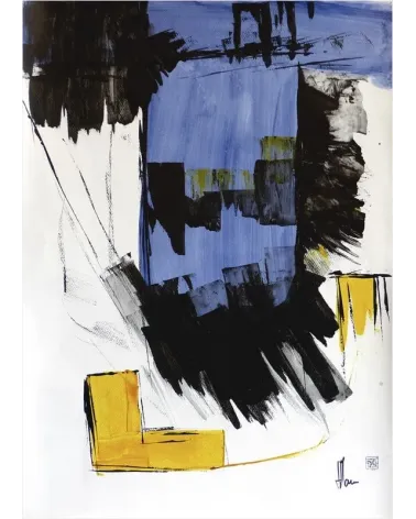 Composition n°2112. Format 70 x 50 cm. Œuvre abstraite de Jean-Jacques Marie sur papier