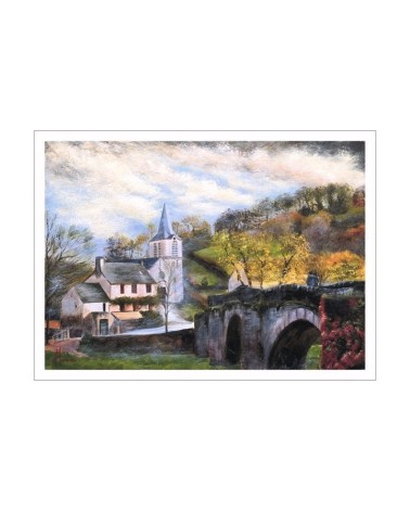Belcastel, village d'Aveyron 1/85. Edition d'art numérotée avec cadre