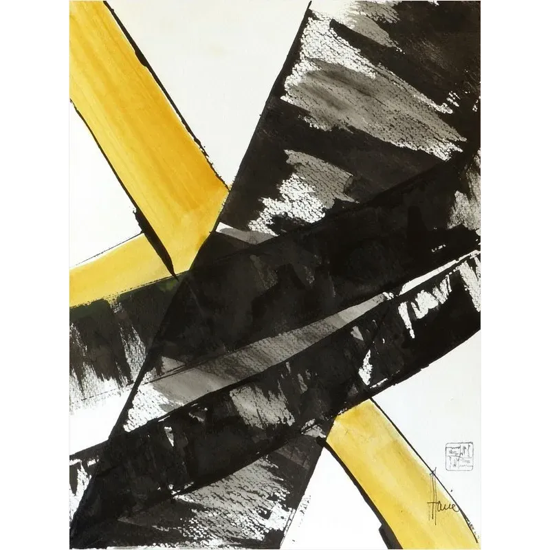 Composition n°2560. Format 32 x 24 cm. Œuvre abstraite de Jean-Jacques Marie sur papier