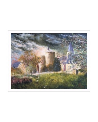 Bournazel, village d'Aveyron 4/85. Edition d'art numérotée avec cadre