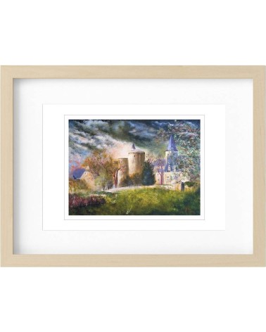 Bournazel, village d'Aveyron 4/85. Edition d'art numérotée avec cadre