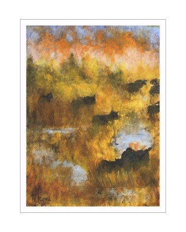 Paysage de Camargue 48/85. Edition d'art numérotée avec cadre