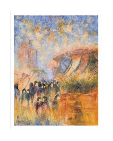 Marché aux Saintes Maries 63/85. Edition d'art numérotée avec cadre