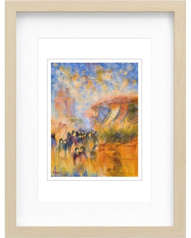 Marché aux Saintes Maries 63/85. Edition d'art numérotée avec cadre