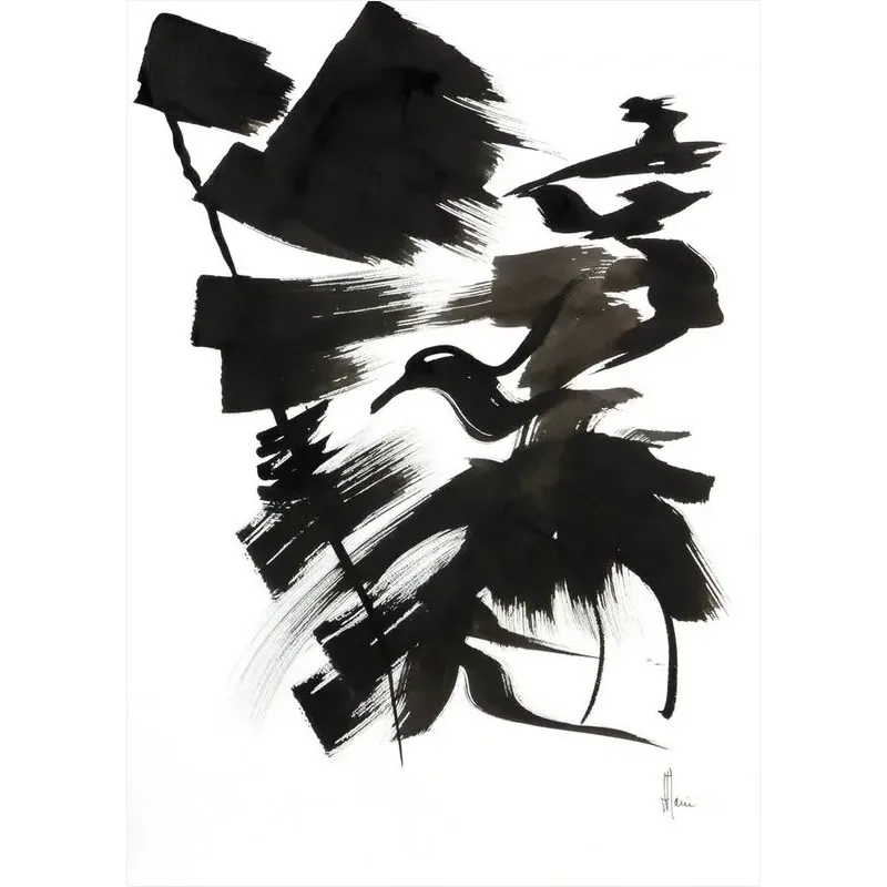 Composition n°756. Format 70 x 50 cm. Œuvre abstraite de Jean-Jacques Marie sur papier