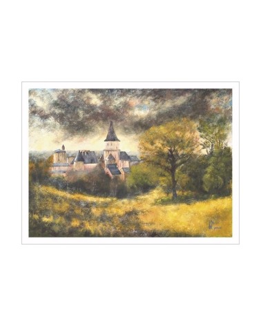 Bournazel, village d'Aveyron 1/85. Edition d'art numérotée avec cadre