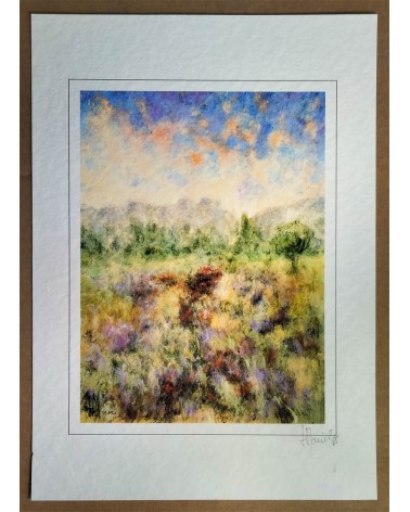 Paysages des Alpilles 41/85. Edition d'art numérotée avec cadre