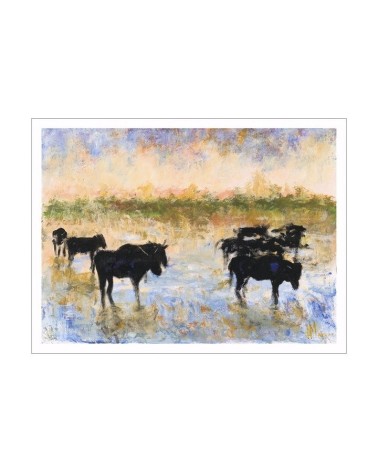 Paysage de Camargue 3/85. Edition d'art numérotée avec cadre