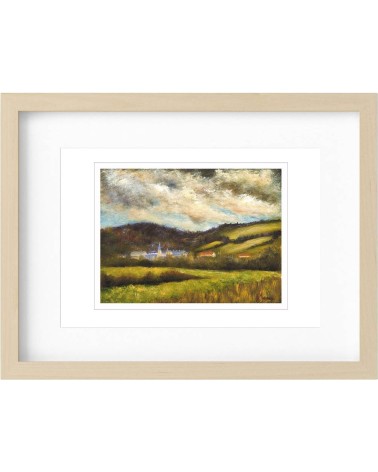 Bournazel, village d'Aveyron 1/85. Edition d'art numérotée avec cadre