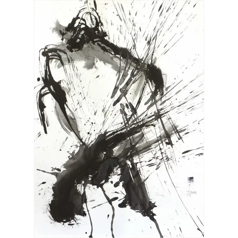 Composition n°2726. Format 70 x 50 cm. Œuvre abstraite de Jean-Jacques Marie sur papier