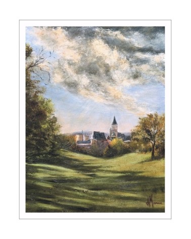 Bournazel, village d'Aveyron 2/85. Edition d'art numérotée avec cadre
